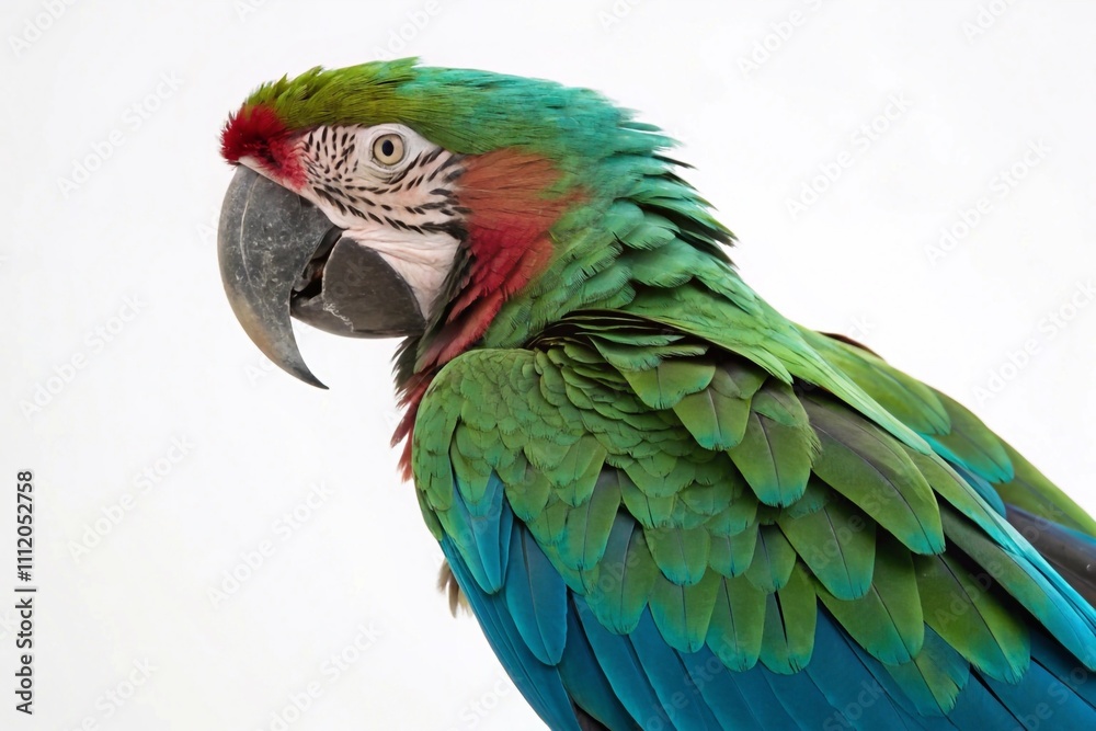 Green-winged Macaw isolated on white background Green-winged Macaw isolated on white background