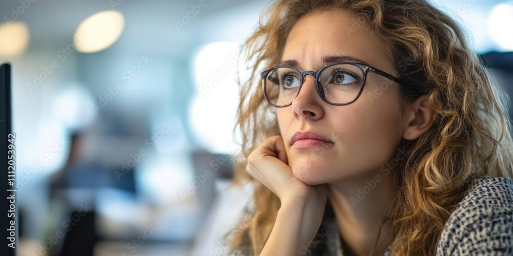 Woman looking at computer Woman looking at computer