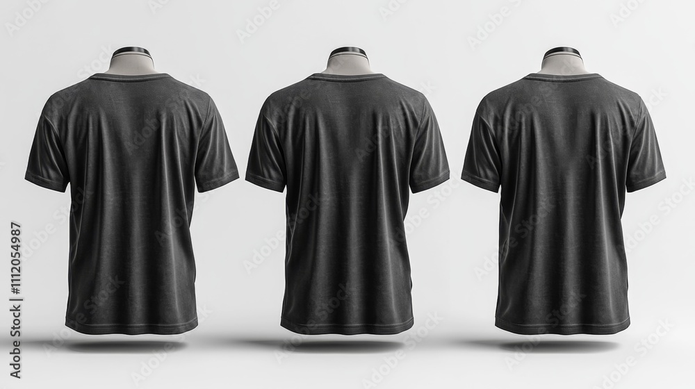 Graphic Tee 3D Render Mockup T-Shirt on Mannequin Charcoal. Generative AI Graphic Tee 3D Render Mockup T-Shirt on Mannequin Charcoal. Generative AI