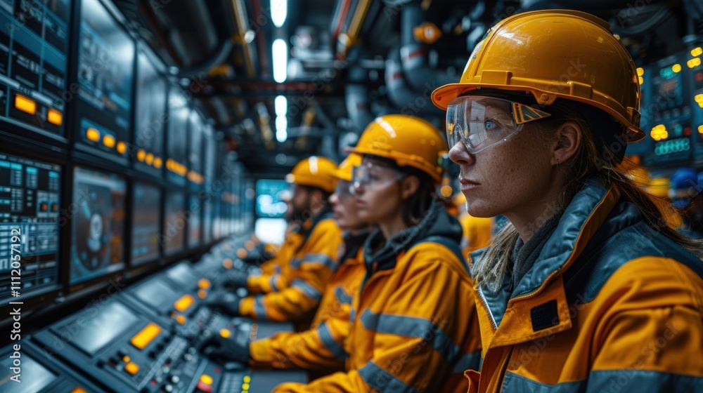Workers at Control Panel