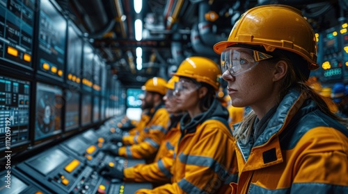 Workers at Control Panel