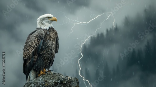 Majestic Eagle Amidst a Storm photo