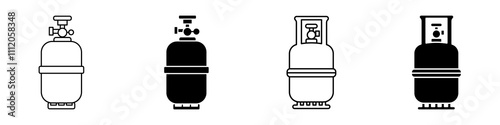 Gas cylinders icon set.