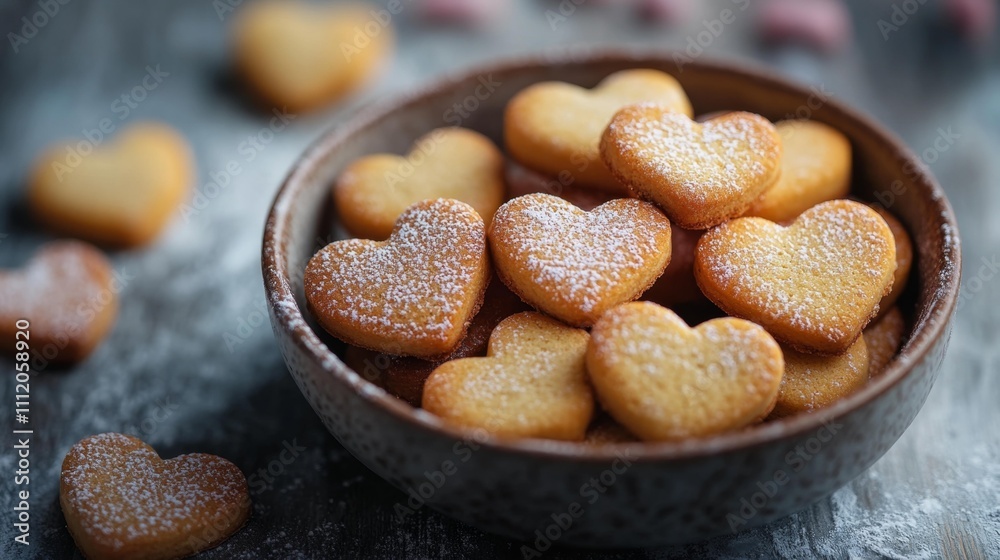 Heart-shaped cookie cutters on a blank background Mockup. Generative AI