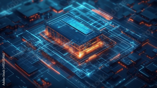 Wallpaper Mural A blueprint of an office building with digital lines and blue hues representing the future of architecture


 Torontodigital.ca