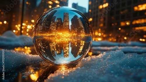 Layers of Glass Panels Framing "2025" New Year Theme. Generative AI