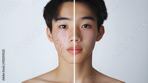 Before & After Acne Treatment Teenager's Clear Skin Transformation photo