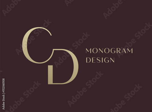 CD letter logo icon design. Classic style luxury initials monogram.