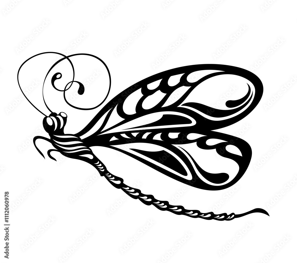 Dragonfly illustration. Vector illustration design.