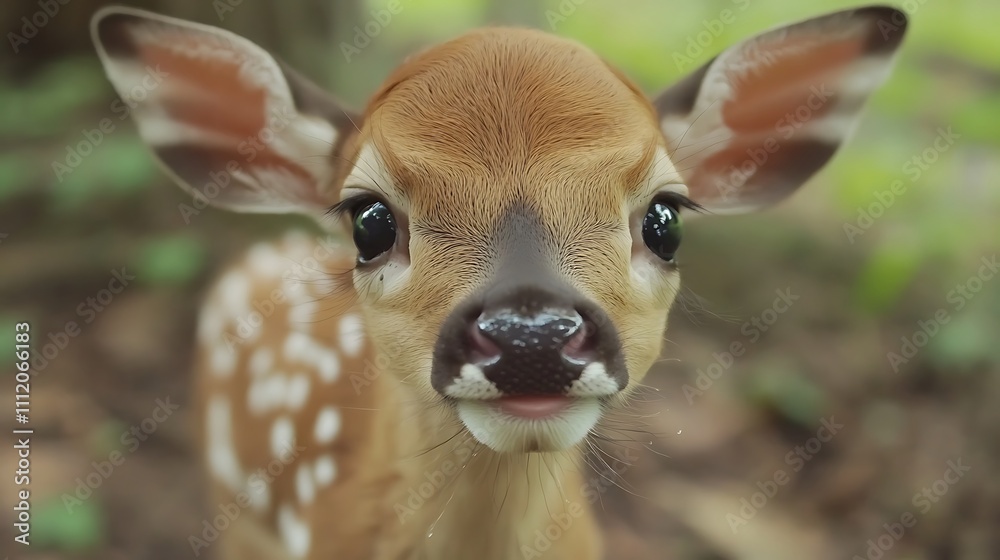 Adorable Baby Whitetail Deer Close Up Portrait Adorable Baby Whitetail Deer Close Up Portrait