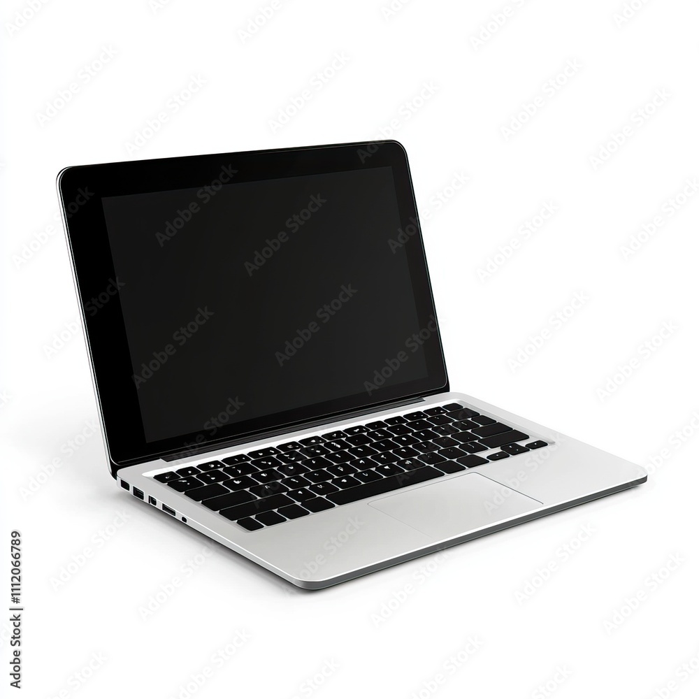 Stylish modern laptop on a minimalist desk showcasing sleek design and functionality in a bright workspace Stylish modern laptop on a minimalist desk showcasing sleek design and functionality in a bright workspace