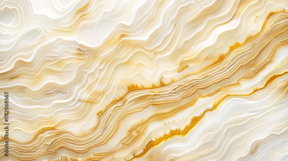 Obraz premium Golden waves elegantly flow across a textured surface, creating a mesmerizing and calming visual experience