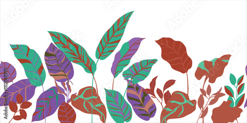 leaves and branches silhouettes vector set 