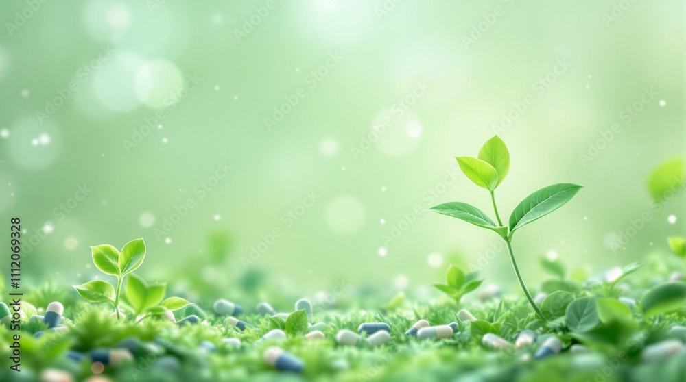 Concept of Drug Discovery with Plants and Capsules Concept of Drug Discovery with Plants and Capsules