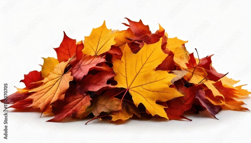 Pile of autumn colored leaves isolated on white background Pile of autumn colored leaves isolated on white background