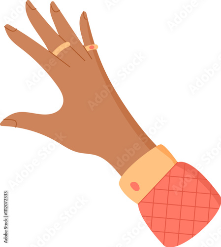 Hand of woman holding craft tool in a creative activity. Engaging in DIY craftwork with supplies and handmade elements. Concept of art and hobby, flat style, suitable for workshops or classes.