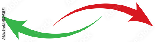Free Download Single curved arrows pointing upward and downward isolated on transparent - GFXLoad