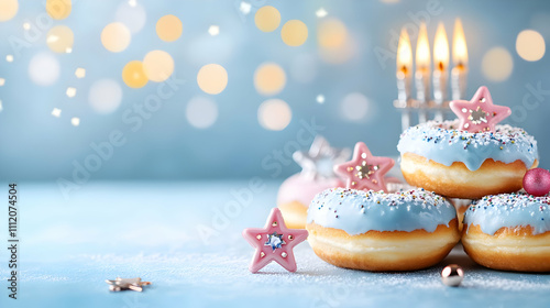 Festive Donuts Winter Wonderland Illustration photo