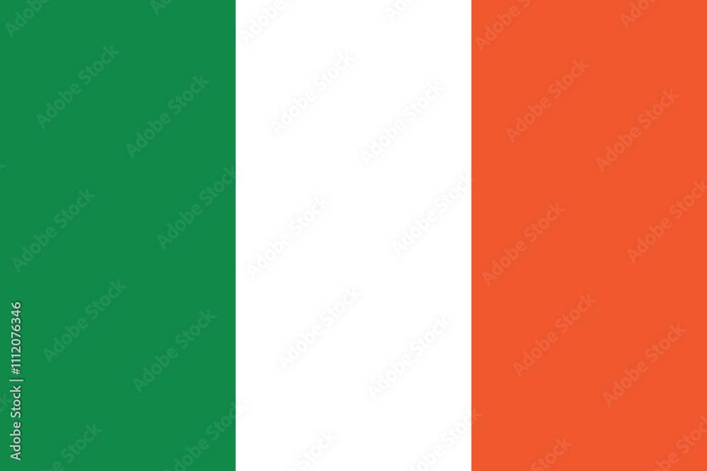 flag of Ireland country , official color and digital flat design and illustration flag of Ireland country , official color and digital flat design and illustration