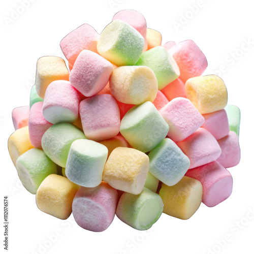 Lots of little marshmallow isolated on transparent background