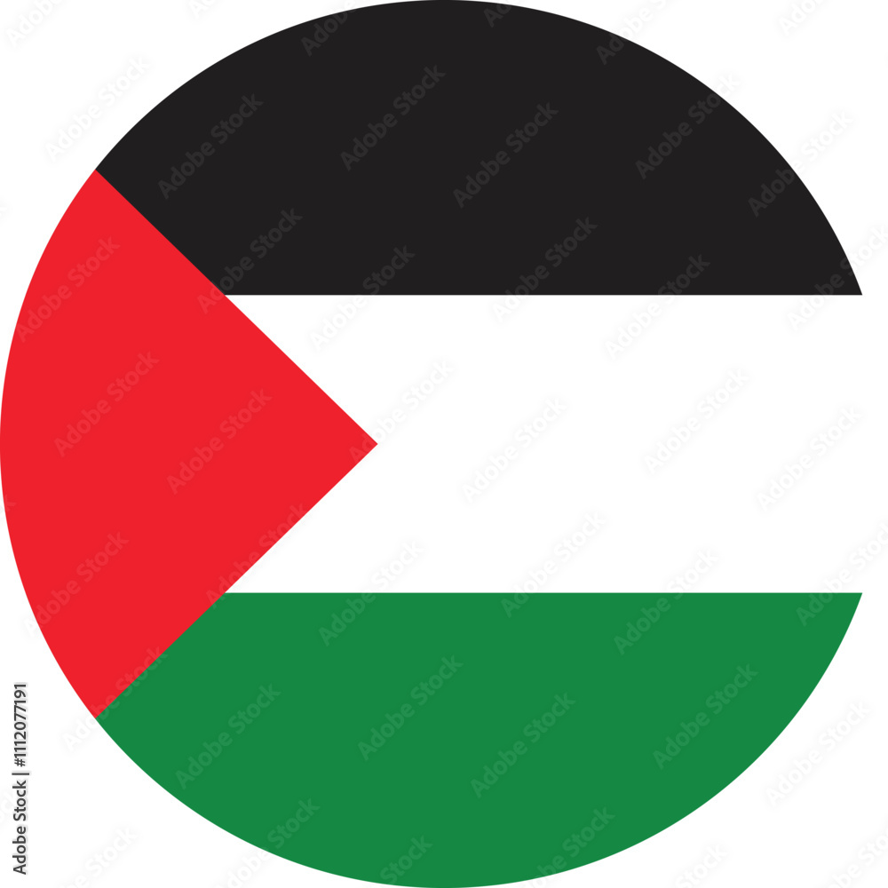 Palestine Round Country Flag. Palestinian Circle National Flag. State of Palestine Circular Shape Button Banner. EPS Vector Illustration , circular flag of Palestine Palestine Round Country Flag. Palestinian Circle National Flag. State of Palestine Circular Shape Button Banner. EPS Vector Illustration , circular flag of Palestine