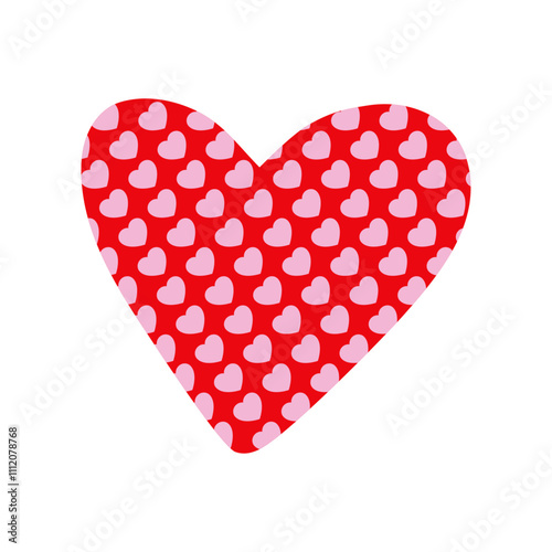 Logo con silueta de corazón con relleno de patrón de corazones para tarjetas y felicitaciones de San Valentín