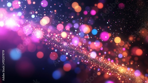 Abstract Light Burst with Colorful Particles