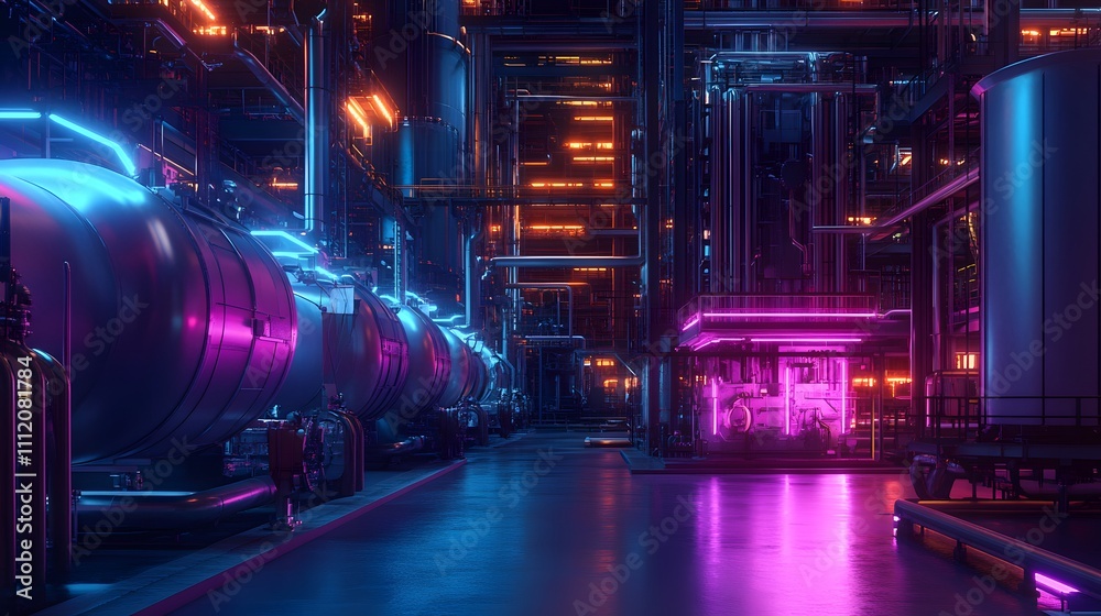 A cityscape with a lot of lights and buildings. Scene is bright and lively A cityscape with a lot of lights and buildings. Scene is bright and lively