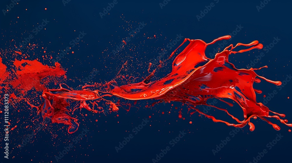 A vibrant red paint splash exploding over a deep blue background, creating bold contrast and fluid motion. A vibrant red paint splash exploding over a deep blue background, creating bold contrast and fluid motion.