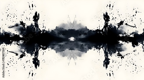 Wallpaper Mural Abstract Symmetrical Ink Pattern, Captivating Mirrored Ink Blot Abstract Organic Splatter Pattern Composition Torontodigital.ca