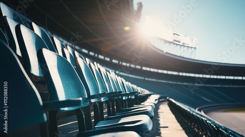 Empty stadium seats, a silent testament to the absence of fans, symbolizing the void left by the lack of human connection and shared experiences in the face of challenges.