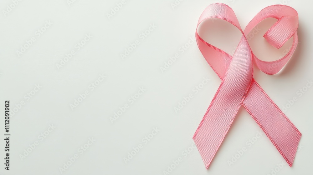 Breast cancer awareness, pink ribbon isolated on white background Breast cancer awareness, pink ribbon isolated on white background