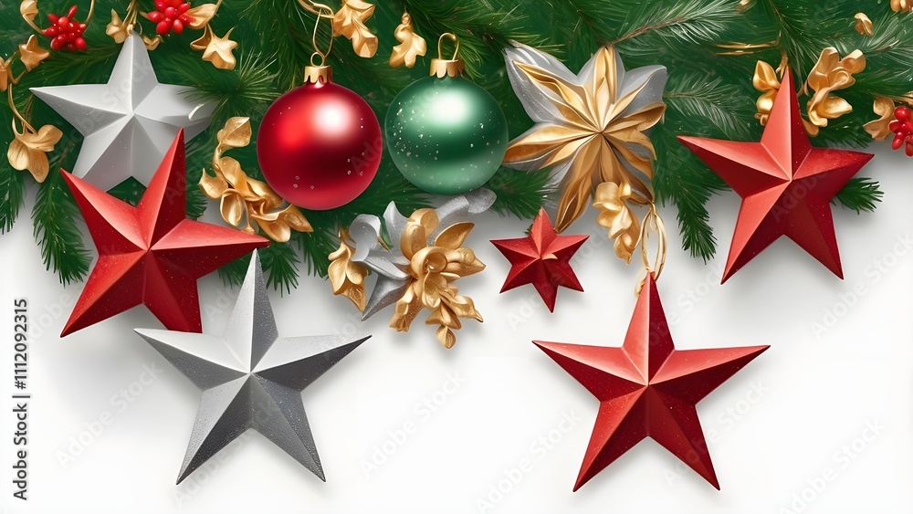 Glittery Star Ornaments in Red, Silver, Gold, and Green for Festive and Decorative Themes, Christmas Decoration PNG Image Glittery Star Ornaments in Red, Silver, Gold, and Green for Festive and Decorative Themes, Christmas Decoration PNG Image