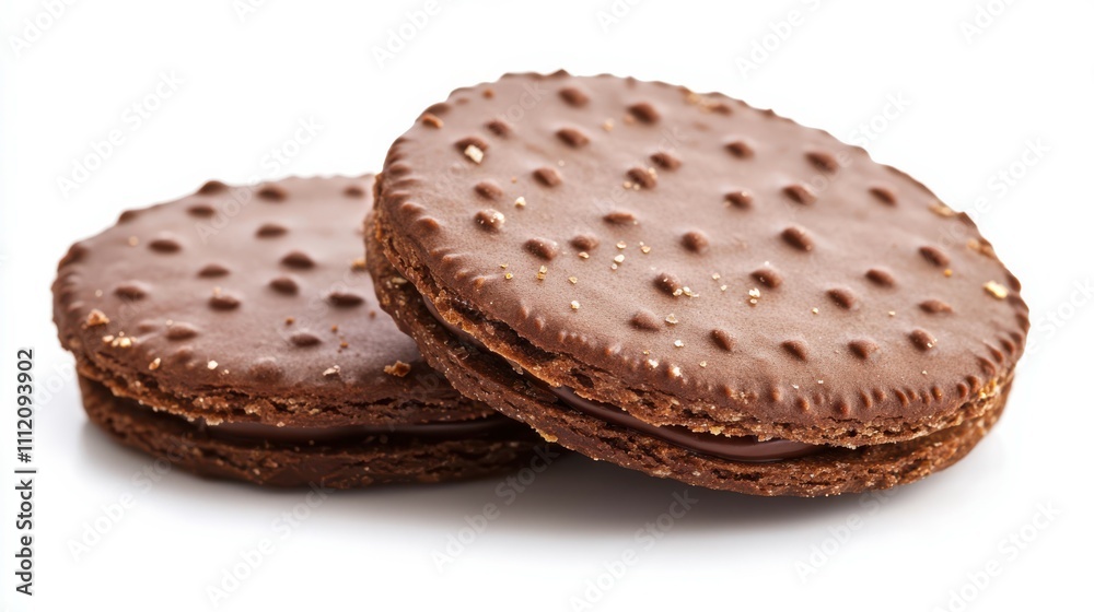 Chocolate biscuits isolated on white background Chocolate biscuits isolated on white background
