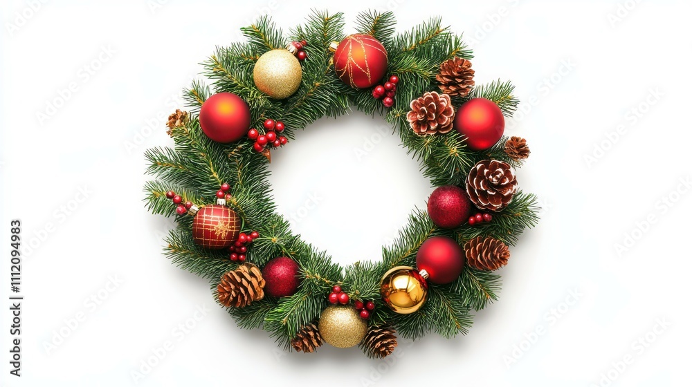 Christmas wreath isolated on white background Christmas wreath isolated on white background