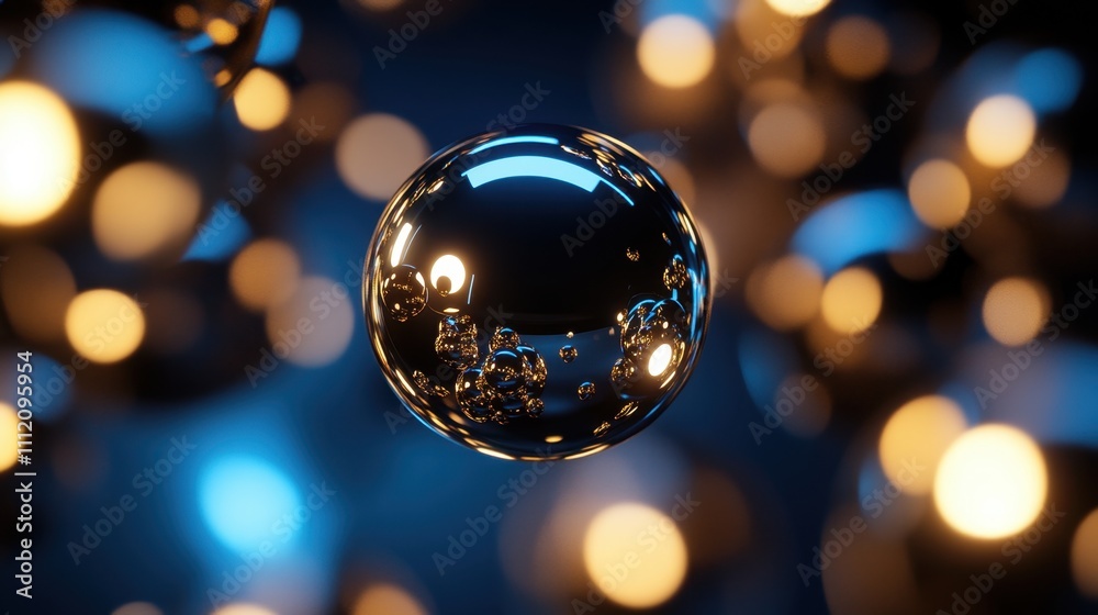 Reflective Spheres: A mesmerizing display of reflective spheres shimmering, with a dark reflective surface, capturing a sense of intrigue and visual texture. Reflective Spheres: A mesmerizing display of reflective spheres shimmering, with a dark reflective surface, capturing a sense of intrigue and visual texture.