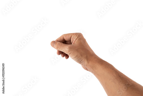 Male hand holding gesture isolated no background