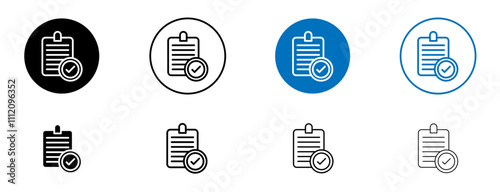 Compliance icon set in black and blue colors