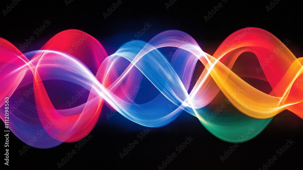 Colorful Abstract Wavy Lines of Light Energy Flow in Vibrant Colors, Motion, Waveforms Background Colorful Abstract Wavy Lines of Light Energy Flow in Vibrant Colors, Motion, Waveforms Background