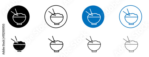 Rise Bowl icon set in black and blue colors