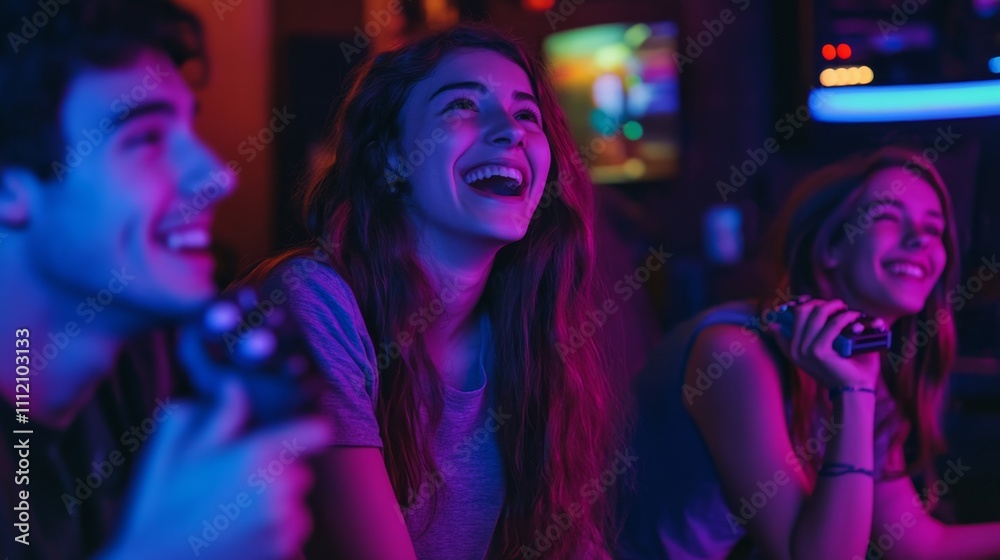Friends Laughing While Gaming Friends Laughing While Gaming