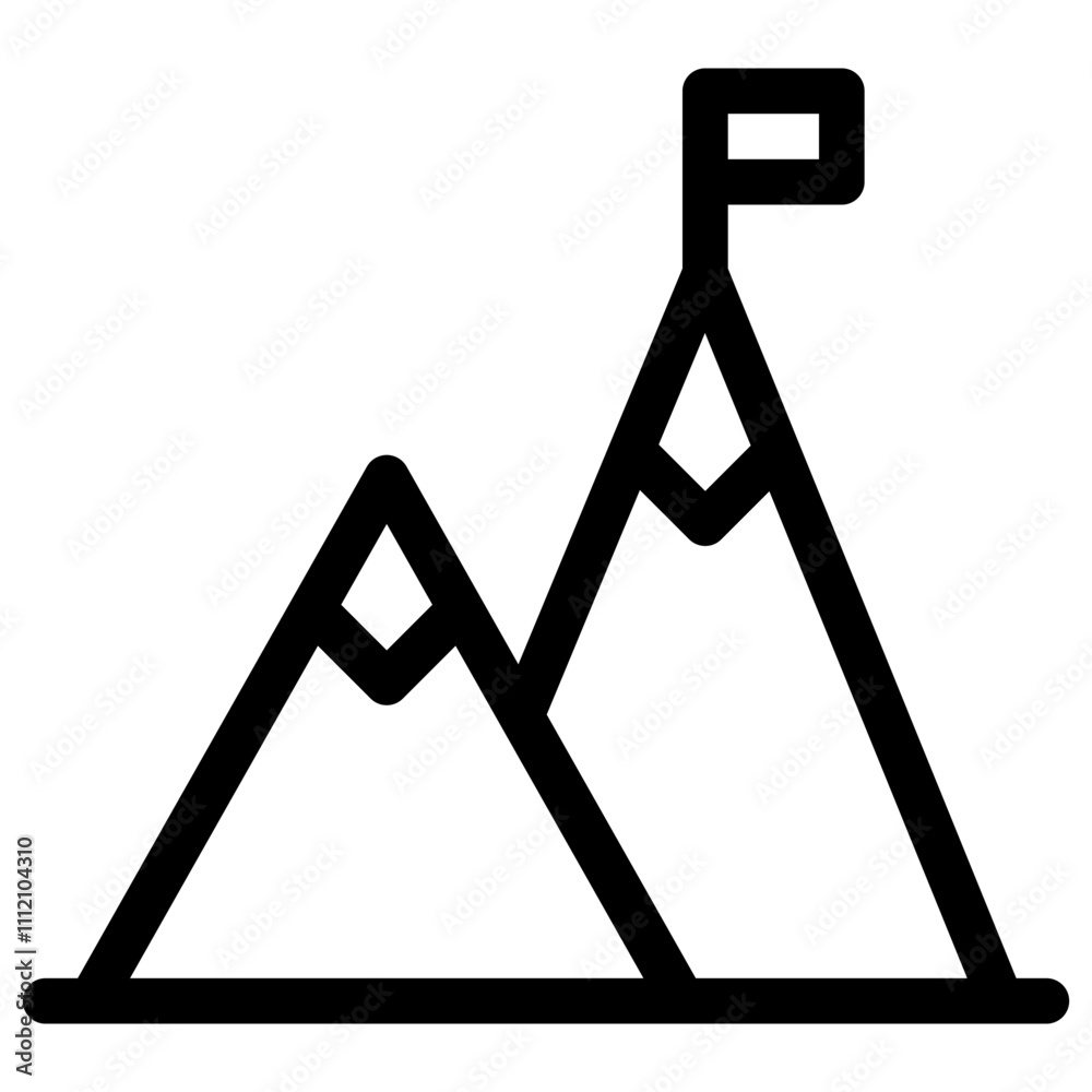 Business achievement mountain icon Business achievement mountain icon
