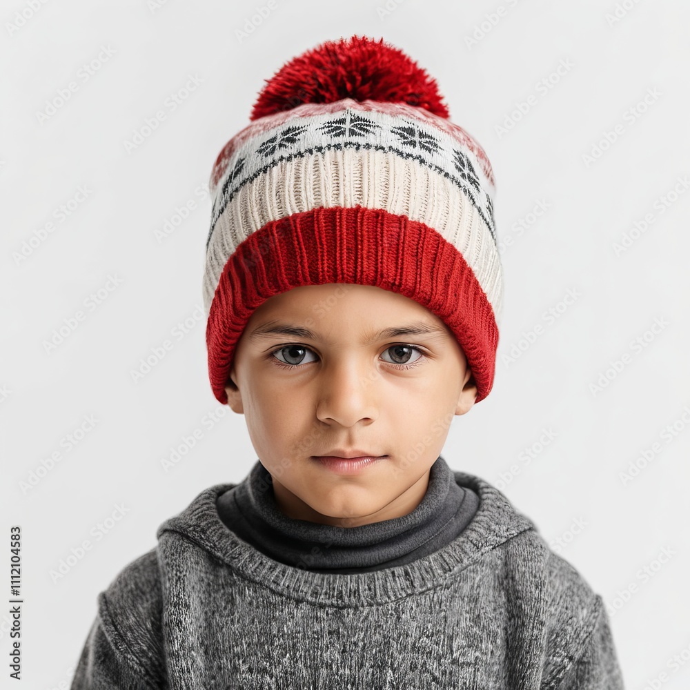 Kid in Winter Hats Enjoying the Cold Kid in Winter Hats Enjoying the Cold