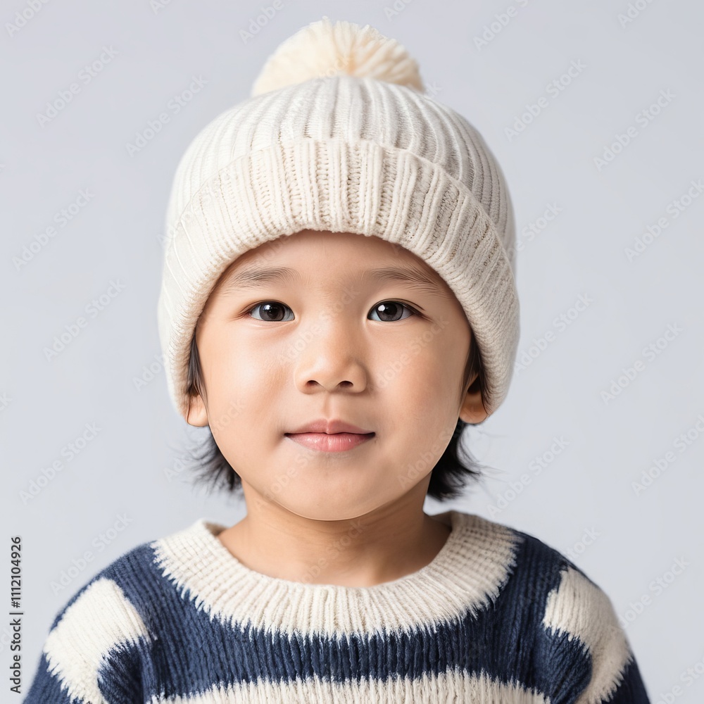 Kid in Winter Hats Enjoying the Cold Kid in Winter Hats Enjoying the Cold
