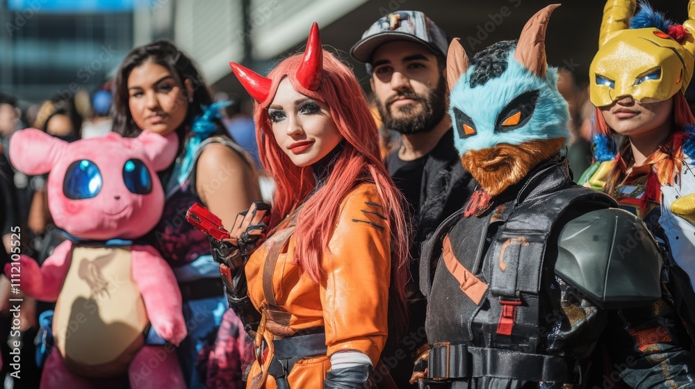 Colorful Cosplay Costumes at a Convention Colorful Cosplay Costumes at a Convention