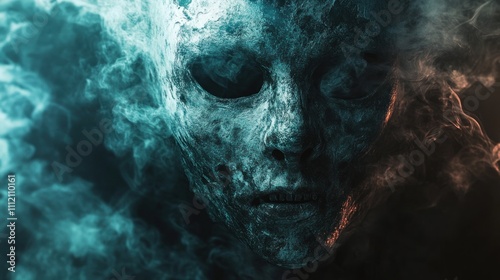 Ghostly Face Emerging from Smoke