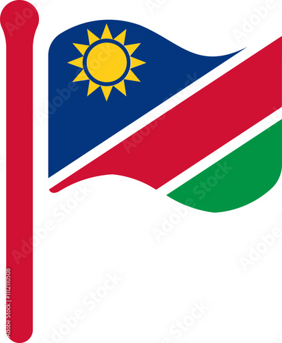 Free Download Namibia Flag free flown Rounded icon - GFXLoad
