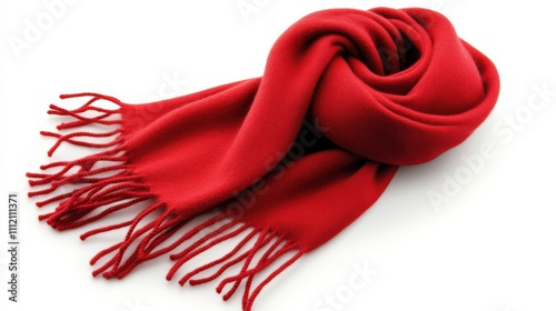 Red scarf isolated on white background