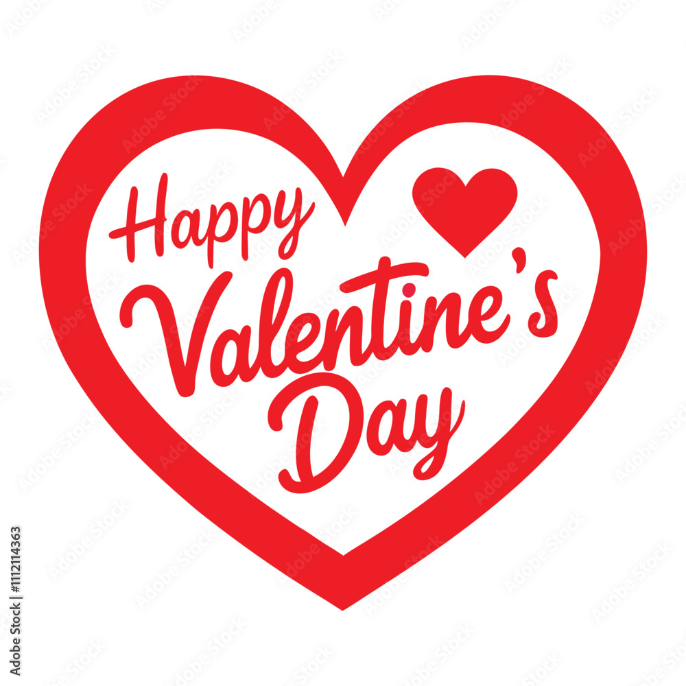 Happy Valentines Day Heart Red shape vector illustration Happy Valentines Day Heart Red shape vector illustration