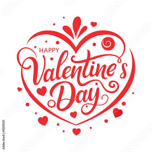 This image features a festive, red design with the words Happy Valentines Day intricately arranged in a heart shape. creating a cheerful and loving theme appropriate for celebrating Valentine s Day wh